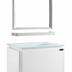 Glass Basin Stainless Steel Cabinet(Include Mirror & Shelf)