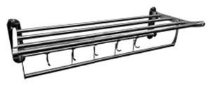 (DUVA 1761/1781) Foldable Towel Rack With Hook Stainless Steel SUS304 Polished Chrome