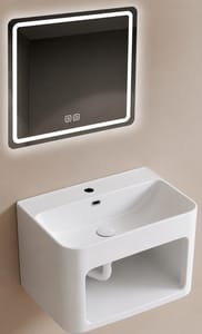 (MTC 60395WH) Modern Wall Mouted Ceramic Wash Basin